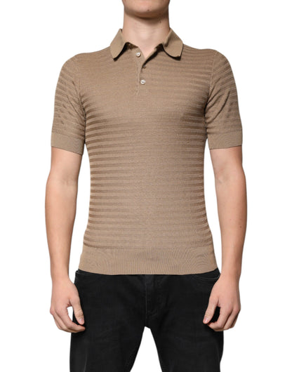 Dolce &amp; Gabbana Brun Polo T-shirt med Korte Ærmer og Krave