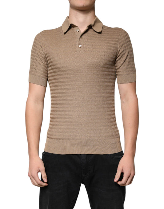 Dolce &amp; Gabbana Brun Polo T-shirt med Korte Ærmer og Krave