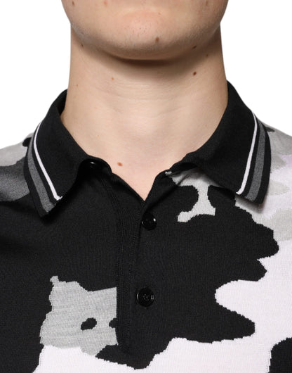 Dolce &amp; Gabbana Flerfarvet Camouflage Polo T-shirt med Krave