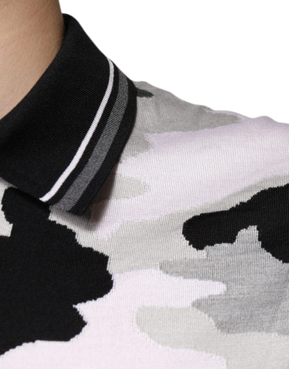 Dolce &amp; Gabbana Flerfarvet Camouflage Polo T-shirt med Krave