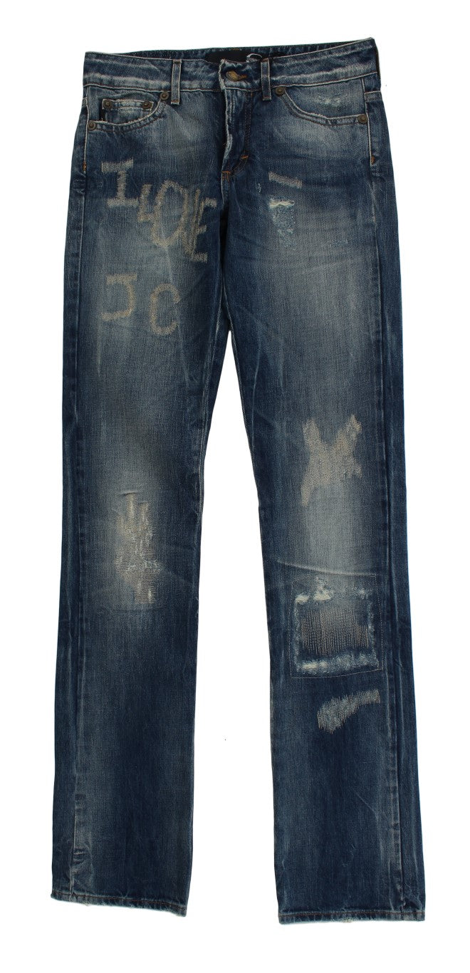 Cavalli Elegant Flare Fit blå denim jeans