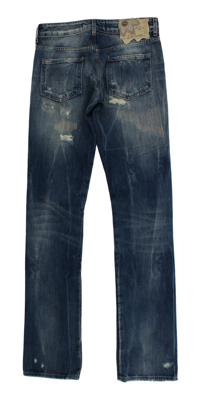 Cavalli Elegant Flare Fit blå denim jeans