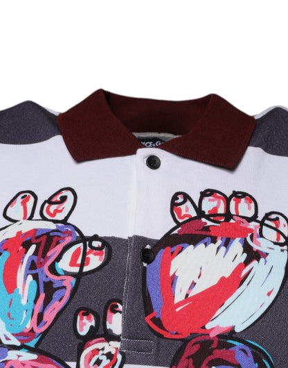 Dolce &amp; Gabbana flerfarvet polo-T-shirt med grafisk krave