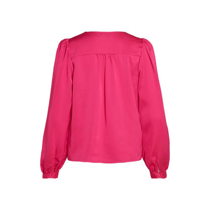 Vila Clothes Pink Polyester Shirt