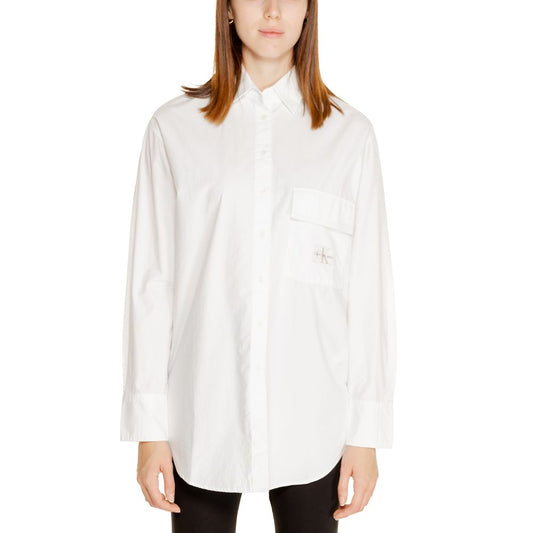 Calvin Klein Jeans Hvid Skjorte i Genbrugsbomuld