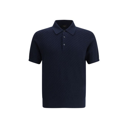 Brioni poloshirt med vævet mønster