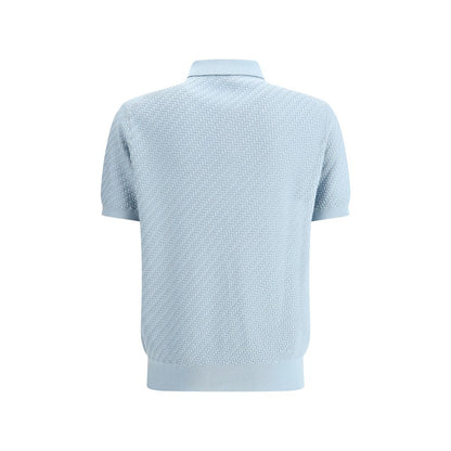 Brioni poloshirt med vævet mønster