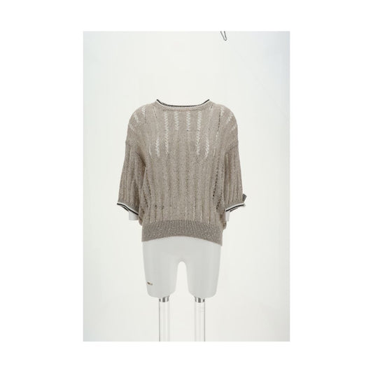 Brunello Cucinelli Openwork knit pattern Sweater with sequins