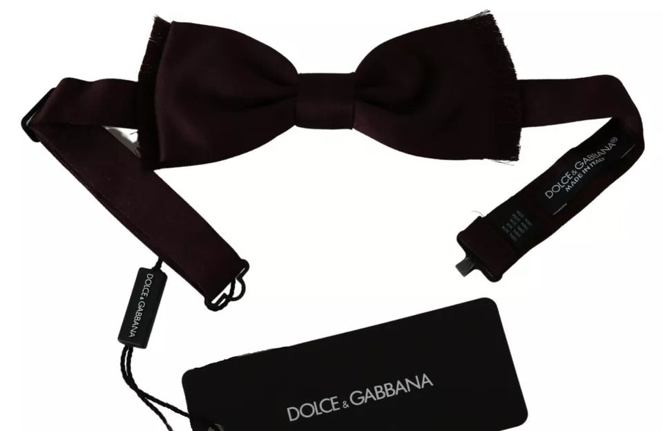 Dolce & Gabbana Bordeaux Red Silk Solid Classic Bowtie