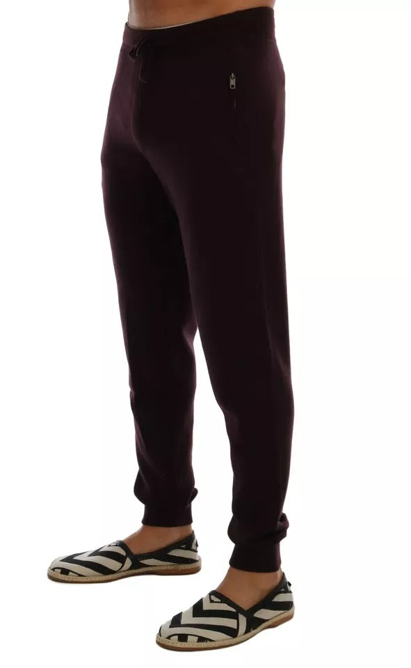 Pantaloni sport de antrenament pentru sala de sport din cașmir violet Dolce &amp; Gabbana