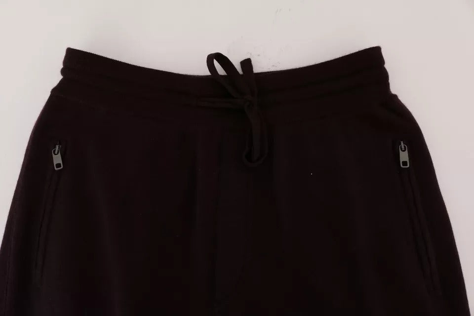 Pantaloni sport de antrenament pentru sala de sport din cașmir violet Dolce &amp; Gabbana