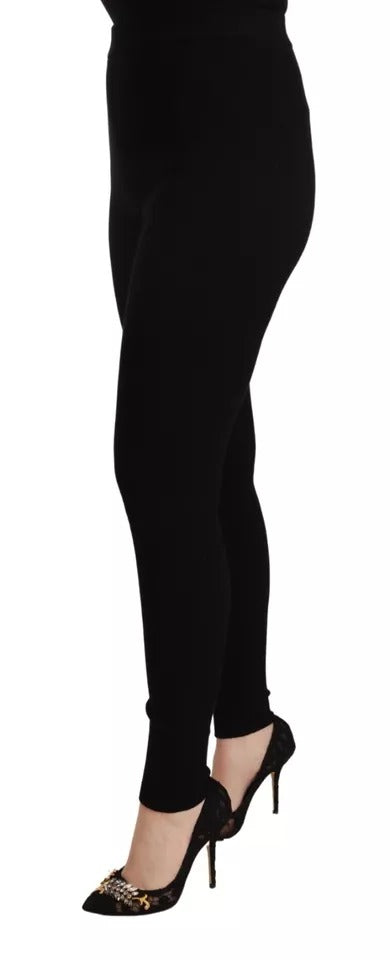 Dolce & Gabbana Black High Waist Stretch Tights Pants