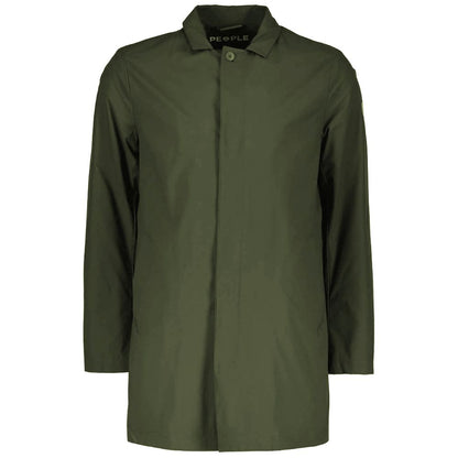 People Of Shibuya Green Recycled Polyester Men Trench Coat