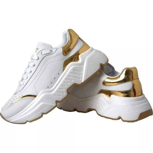 Dolce &amp; Gabbana Hvidguld Daymaster Lædersneakers Herresko