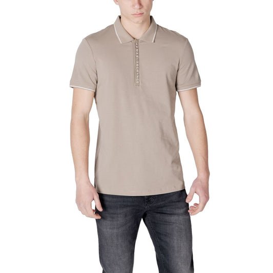 Armani Exchange Beige Cotton Polo Shirt