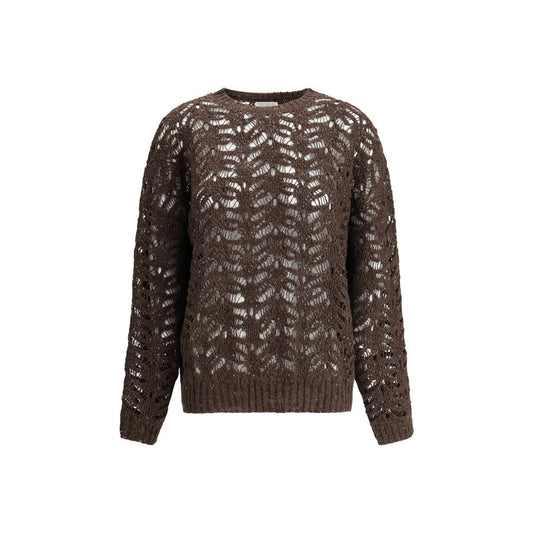 Brunello Cucinelli Perforeret sweater med pailletter