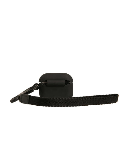Dolce &amp; Gabbana Sort Silikone Gummi Logo Præget Airpods Etui
