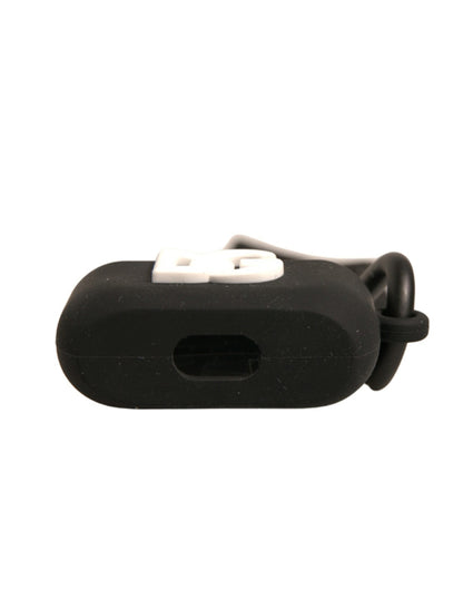 Dolce &amp; Gabbana Sort Silikone Gummi Logo Præget Airpods Etui