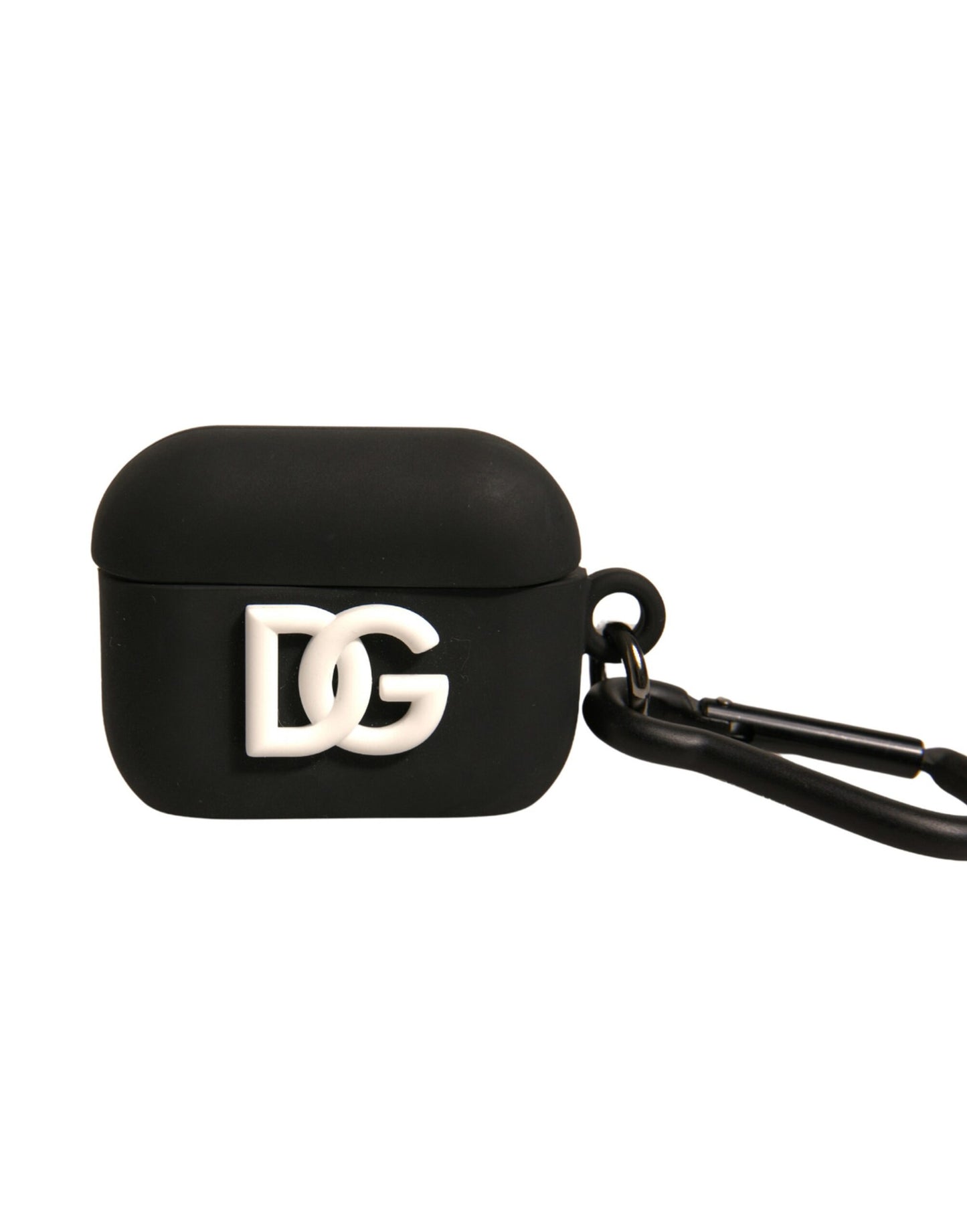 Dolce &amp; Gabbana Sort Silikone Gummi Logo Præget Airpods Etui