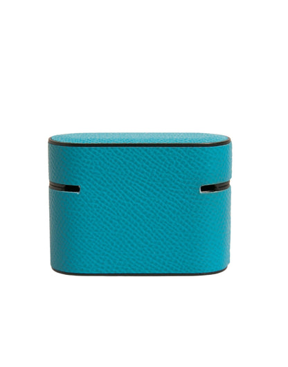 Dolce &amp; Gabbana Grøn Læder Metal Logo Plaque Holder Airpods Etui