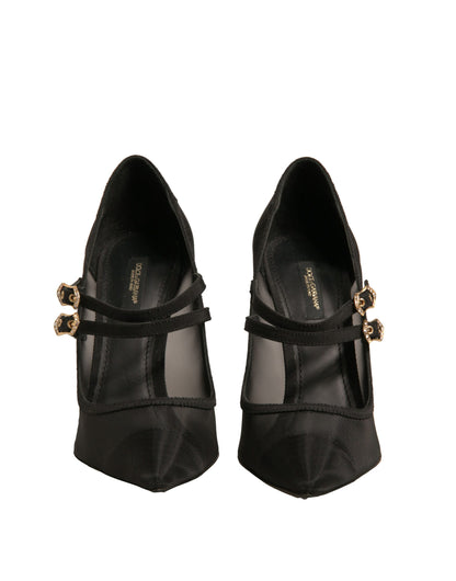 Dolce &amp; Gabbana Sorte Mesh Mary Jane Højhælede Pumps Sko