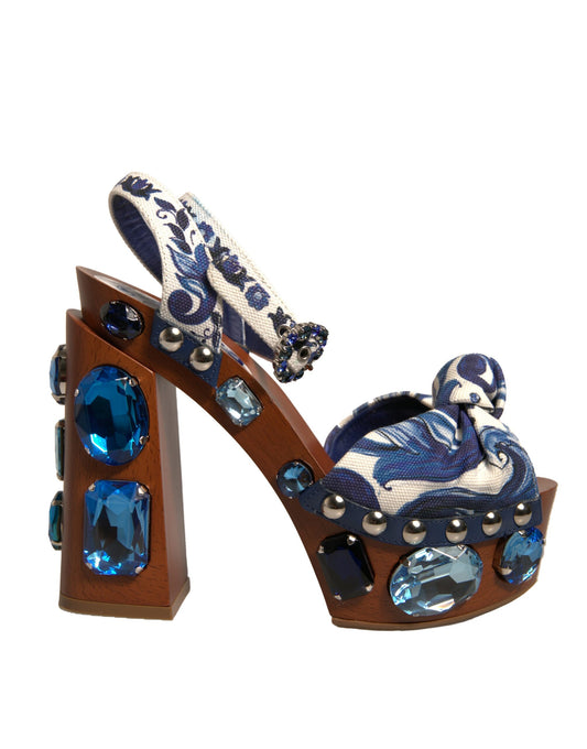 Dolce &amp; Gabbana Flerfarvede Majolica Udsmykkede Kilesandaler Sko