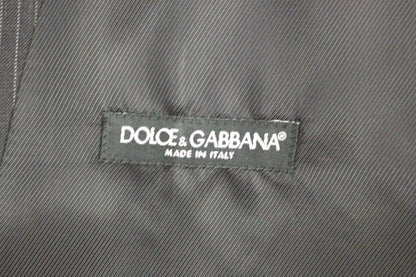 Dolce &amp; Gabbana Elegant Grå Stribet Kjolevest