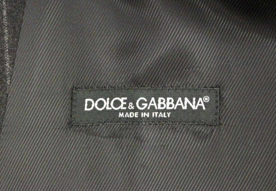 Dolce &amp; Gabbana elegant gråstribet uldkjolevest