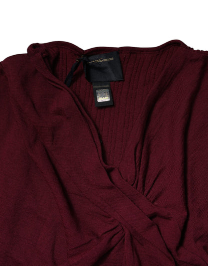 Roberto Cavalli Rødbrun Jumper Keyhole Strikpullover