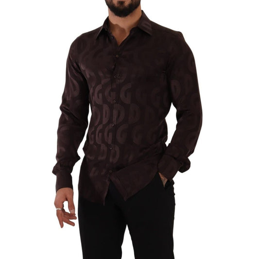 Dolce &amp; Gabbana Bordeaux silkeskjorte