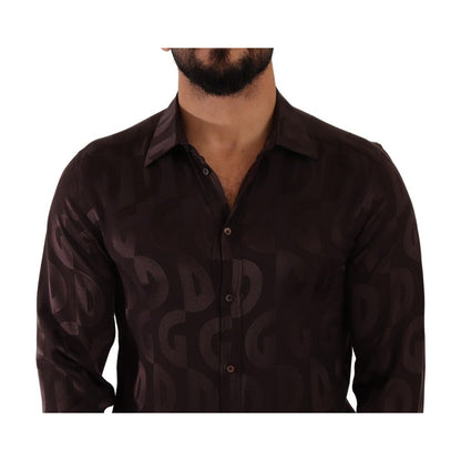 Dolce &amp; Gabbana Bordeaux silkeskjorte