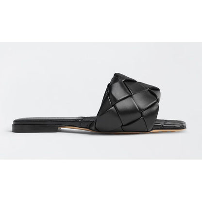 Bottega Veneta sort lædersandal