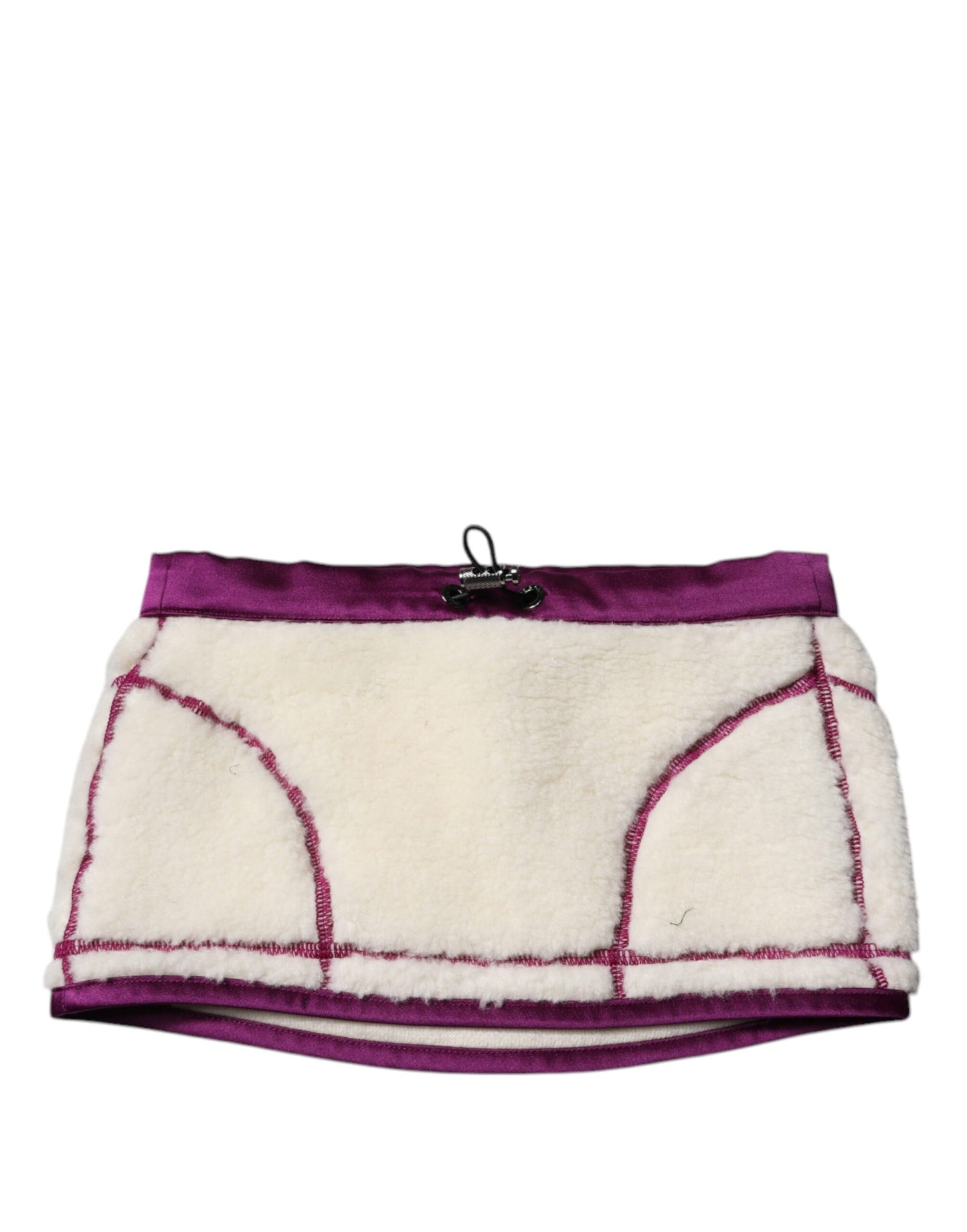 Dolce &amp; Gabbana Hvid Lilla Cashmere Fleece Halsvarmer Halstørklæde