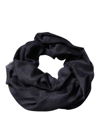 Dolce &amp; Gabbana Sort Cashmere Foulard Hals Wrap Sjal Halstørklæde