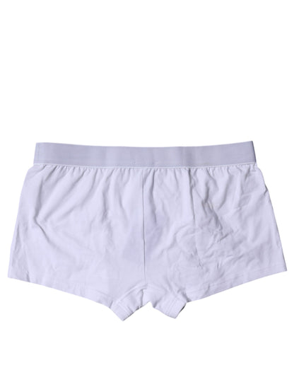 Dolce & Gabbana White Cotton Stretch Regular Boxer Underwear
