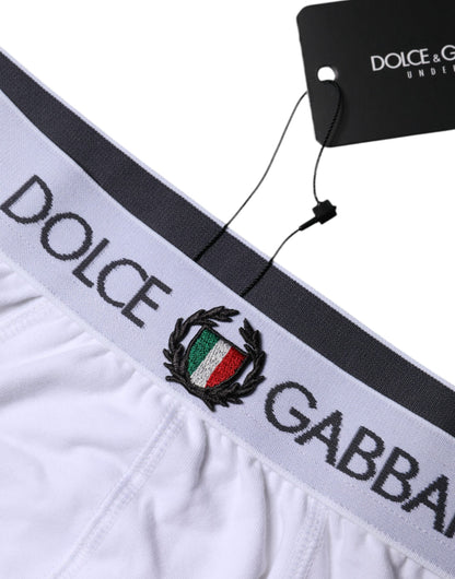 Dolce & Gabbana White Cotton Stretch Regular Boxer Underwear