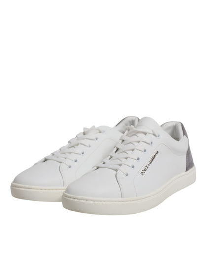 Dolce &amp; Gabbana Hvide Lave Sneakers i Ruskind