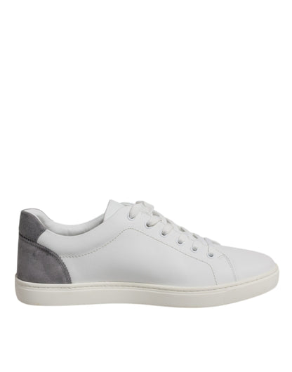 Dolce &amp; Gabbana Hvide Lave Sneakers i Ruskind
