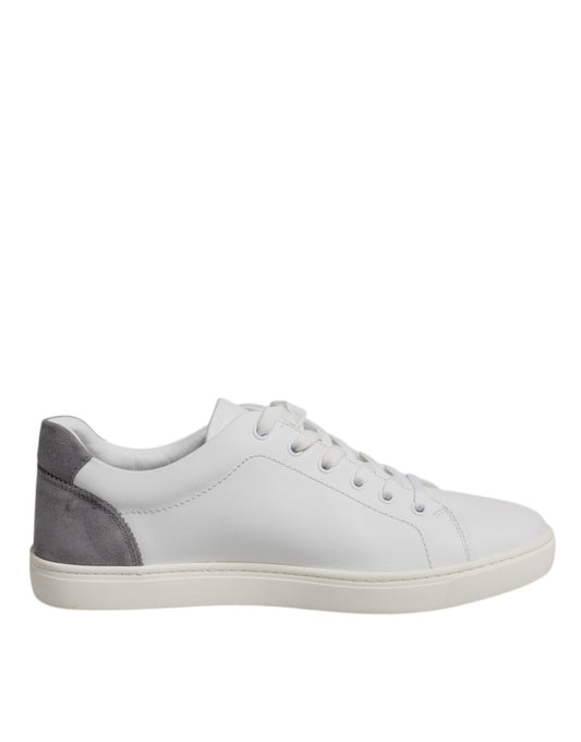 Dolce &amp; Gabbana Hvide Lave Sneakers i Ruskind