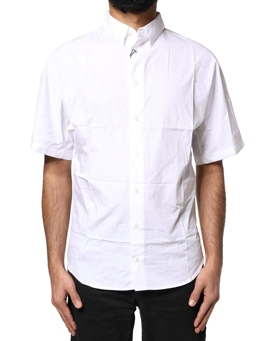 Dolce &amp; Gabbana Hvid Bomuld Button Down Casual Herre Poloshirt