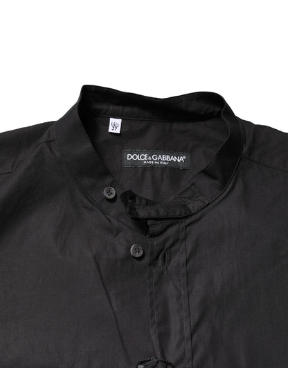 Dolce &amp; Gabbana Sort bomuldsskjorte med knapper til mænd