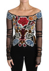 Dolce & Gabbana Elegant Floral Applique Langærmet Top