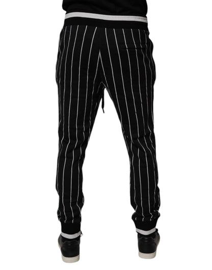 Dolce &amp; Gabbana Sorte Hvide Stribede Jogger Joggingbukser Bukser