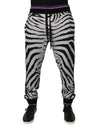 Dolce & Gabbana Black White Zebra Men Jogger Sweatpants Pants