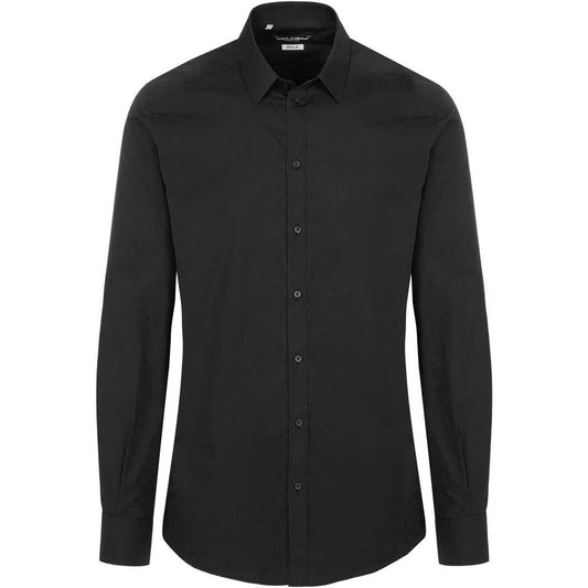 Dolce &amp; Gabbana Sort bomuldsskjorte