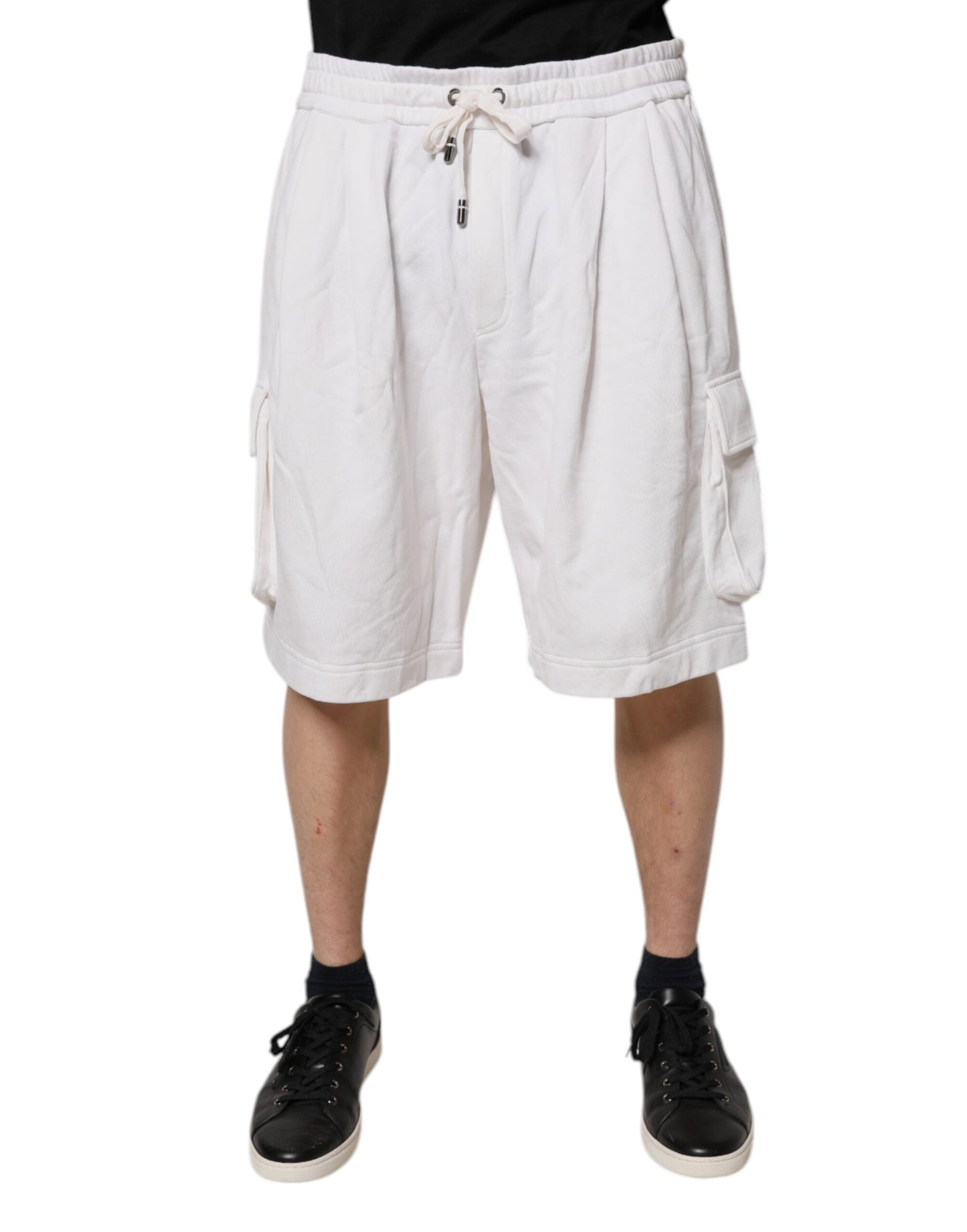 Dolce &amp; Gabbana Hvide Bomulds Cargo Bermuda Sweatshorts Shorts