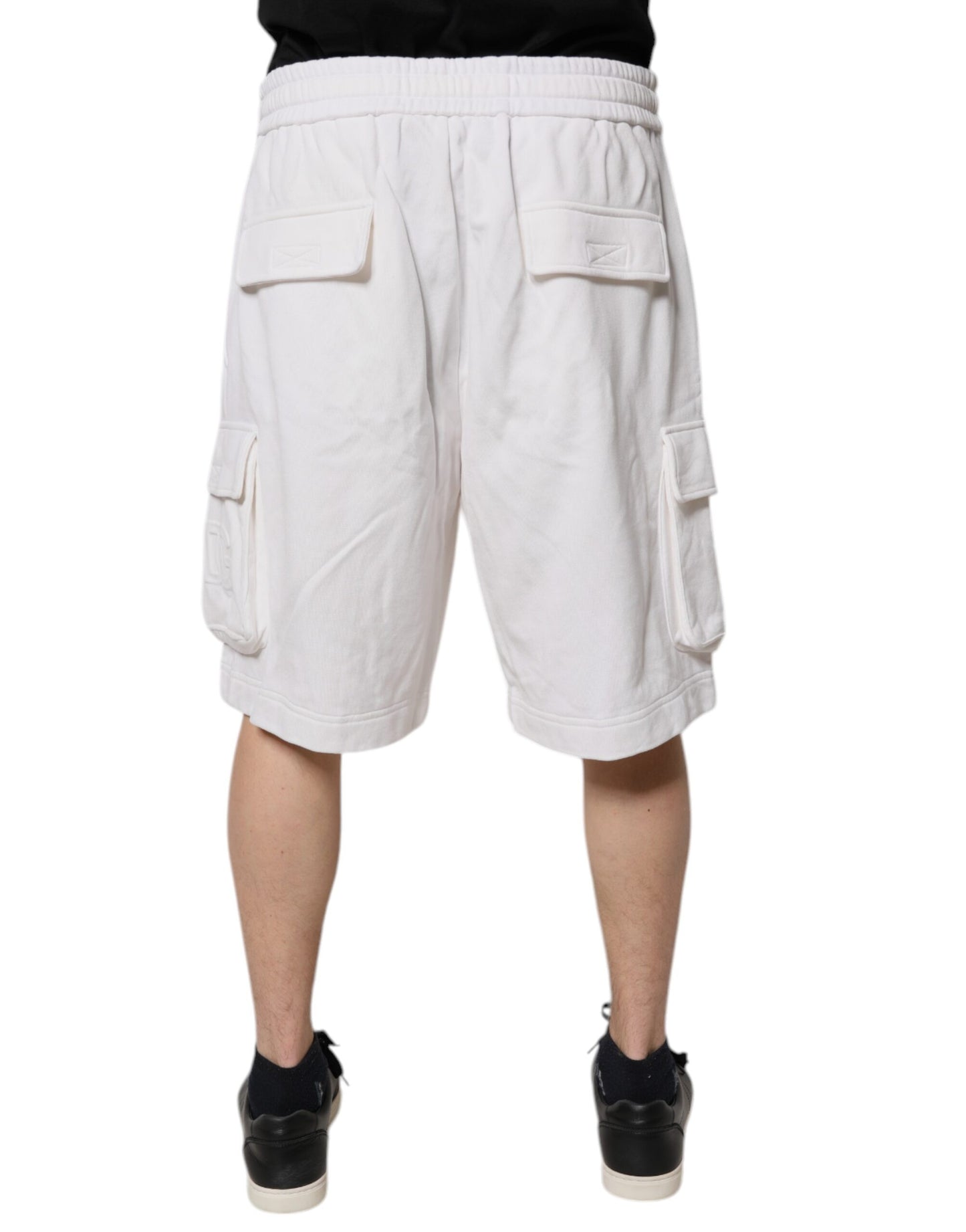 Dolce &amp; Gabbana Hvide Bomulds Cargo Bermuda Sweatshorts Shorts