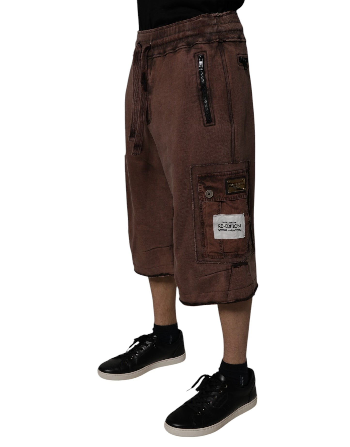 Dolce &amp; Gabbana Brune Bomuld Cargo Bermuda Sweatshorts Shorts