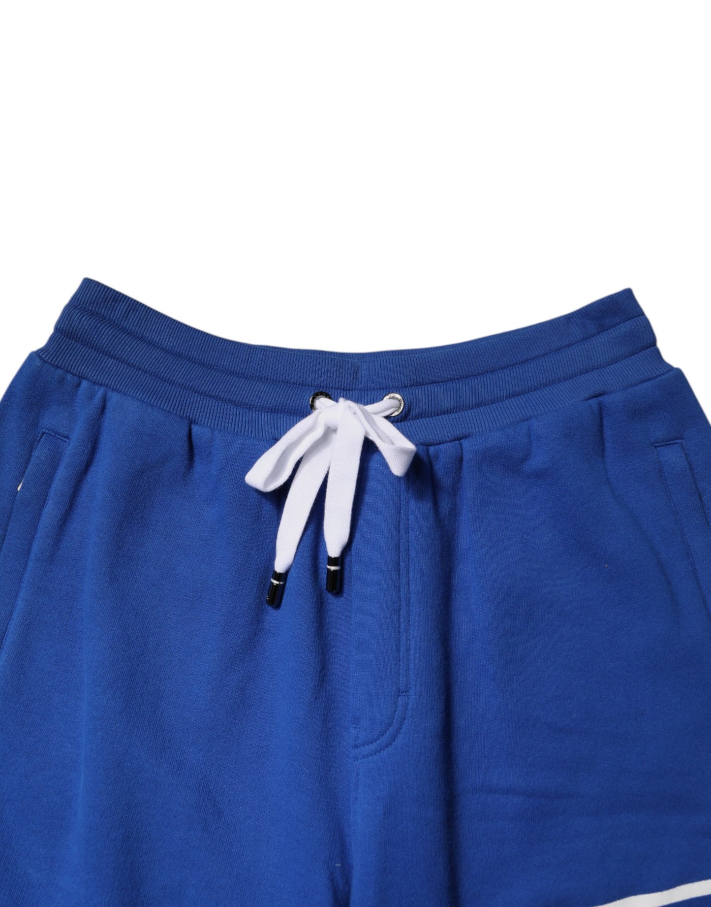 Dolce &amp; Gabbana Blå Logo Bomulds Bermuda Sweatshorts Shorts