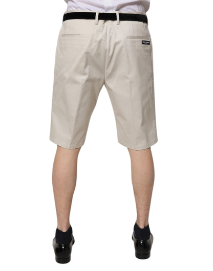 Dolce &amp; Gabbana Beige bomuldsshorts med mellemhøj talje og stretch